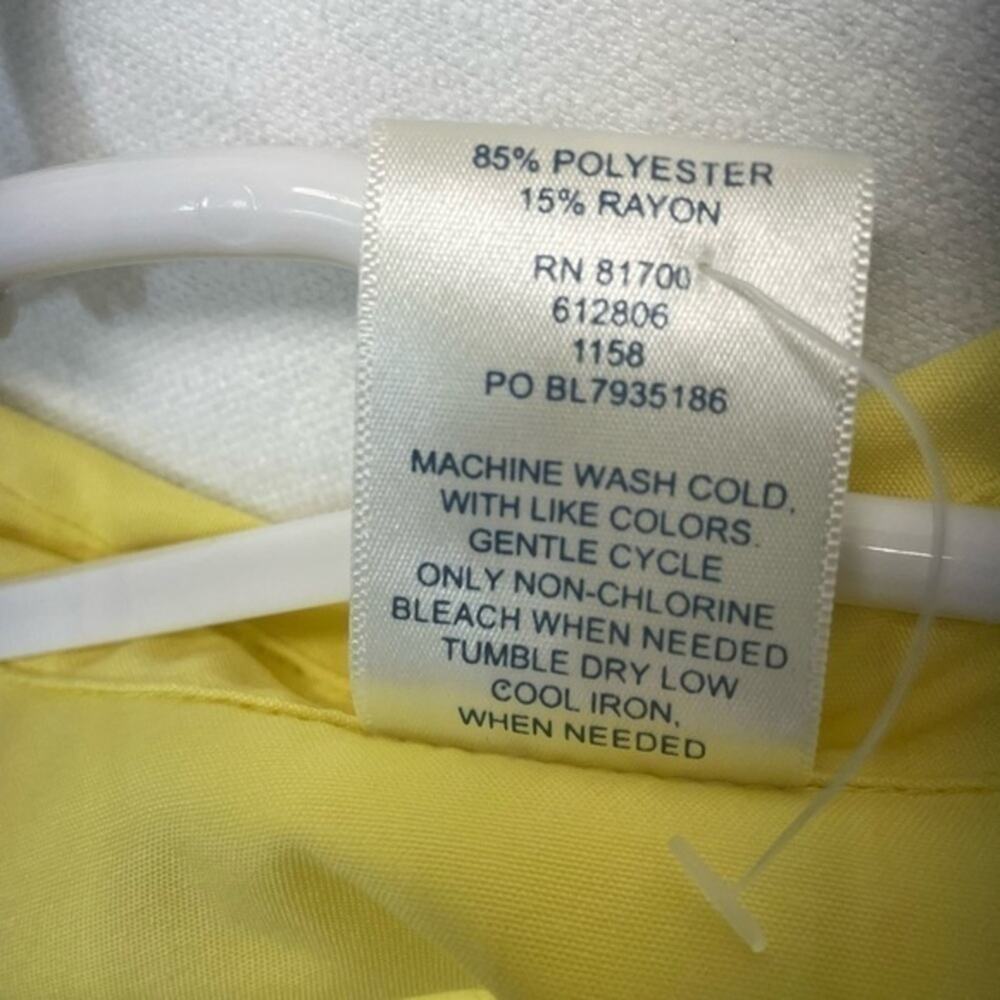 Blair Yellow Button Down Shirt Size XL rayon bright summer top oversized - Picture 6 of 8